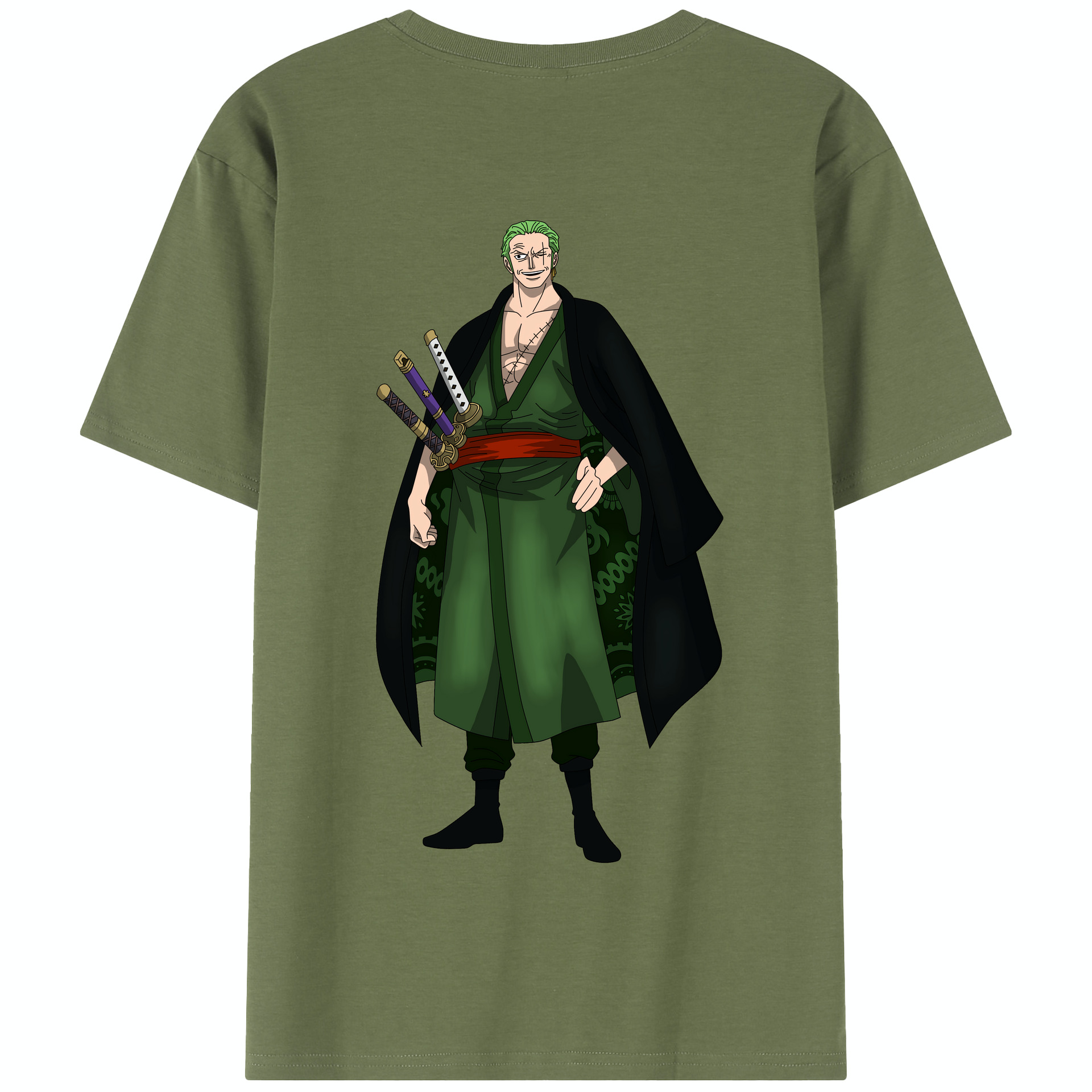ワンピース ロロノア・ゾロ ONE PIECE Roronoa Zoro 綿100％半袖Tシャツ（背面プリント）